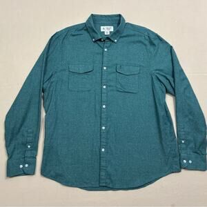 Original Penguin's Men's Green Flannel Long Sleeve Button-Up Shirt Size XXL